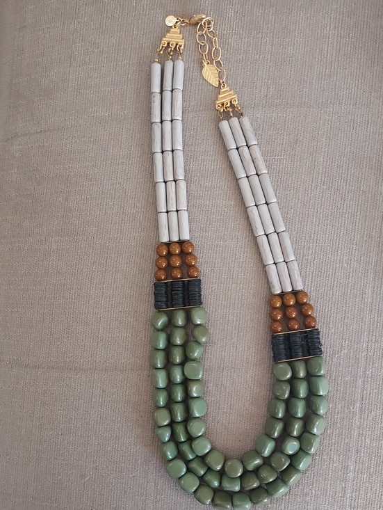 David Aubrey Jewelry - David AubreyGreen Beaded Statement Necklace - Multi-Color